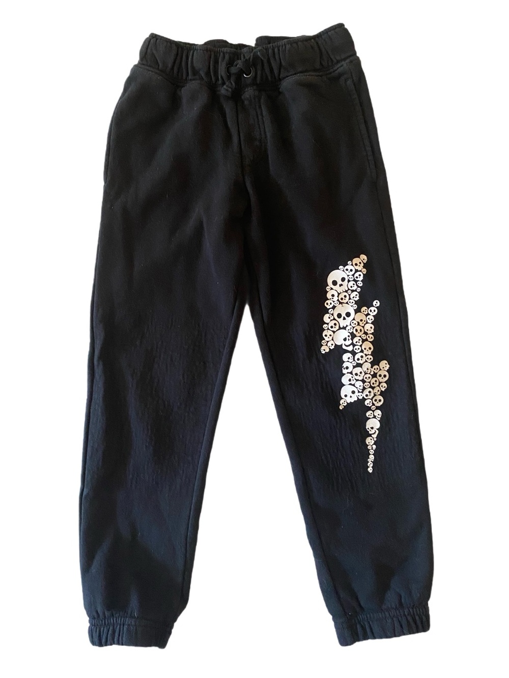 Black Kids Skull-Print Sweat Pants Size 8
